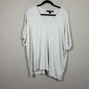 Red 23 Womens Medium Oversized Tee Heather Gray V Neck Dolman Sleeves Stretch